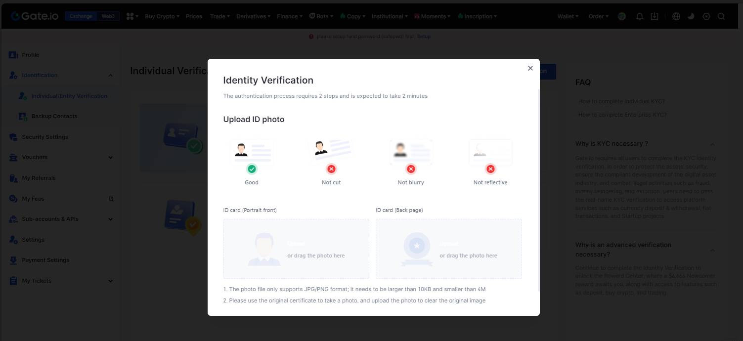 Giao diện upload CCCD, hướng dẫn người dùng tải lên ảnh chụp CCCD rõ nét