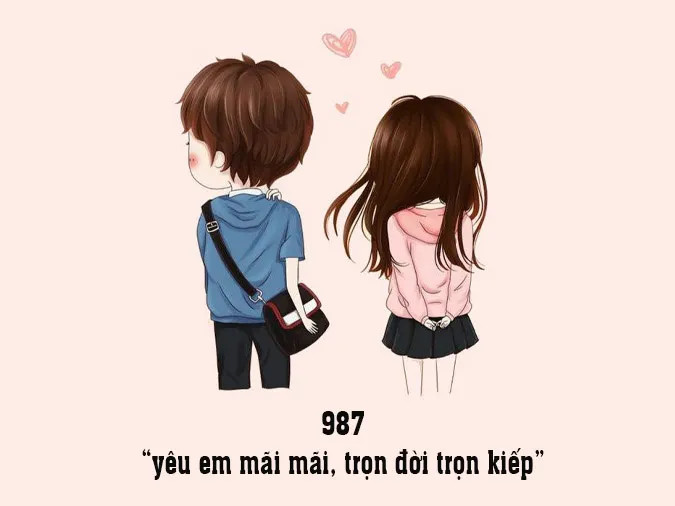 Số 987 được giới trẻ sử dụng như một mật mã tình yêu độc đáo.