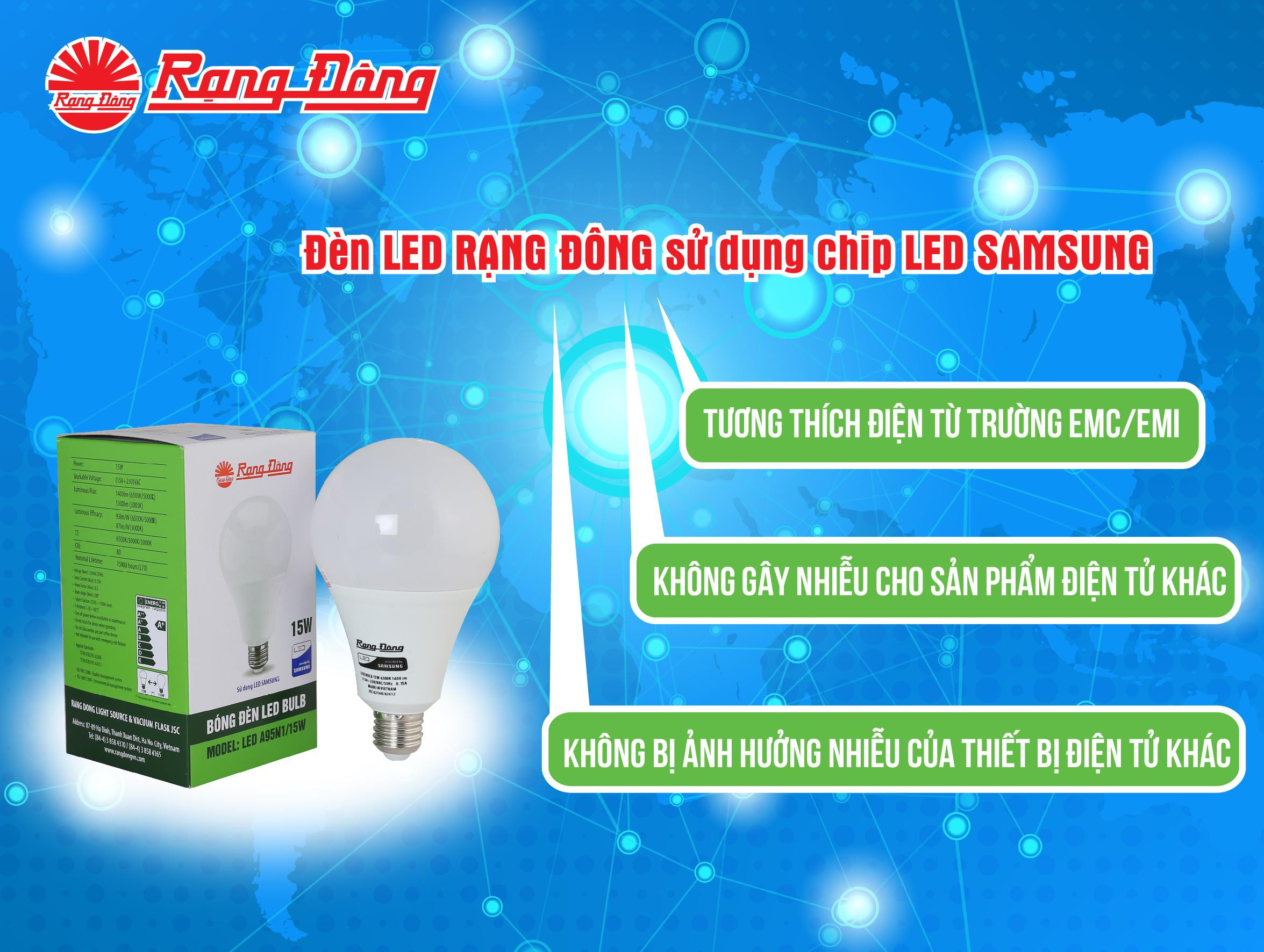 Đèn LED Rạng Đông tương thích điện từ trường EMC giúp giảm nhiễu sóng điện từ