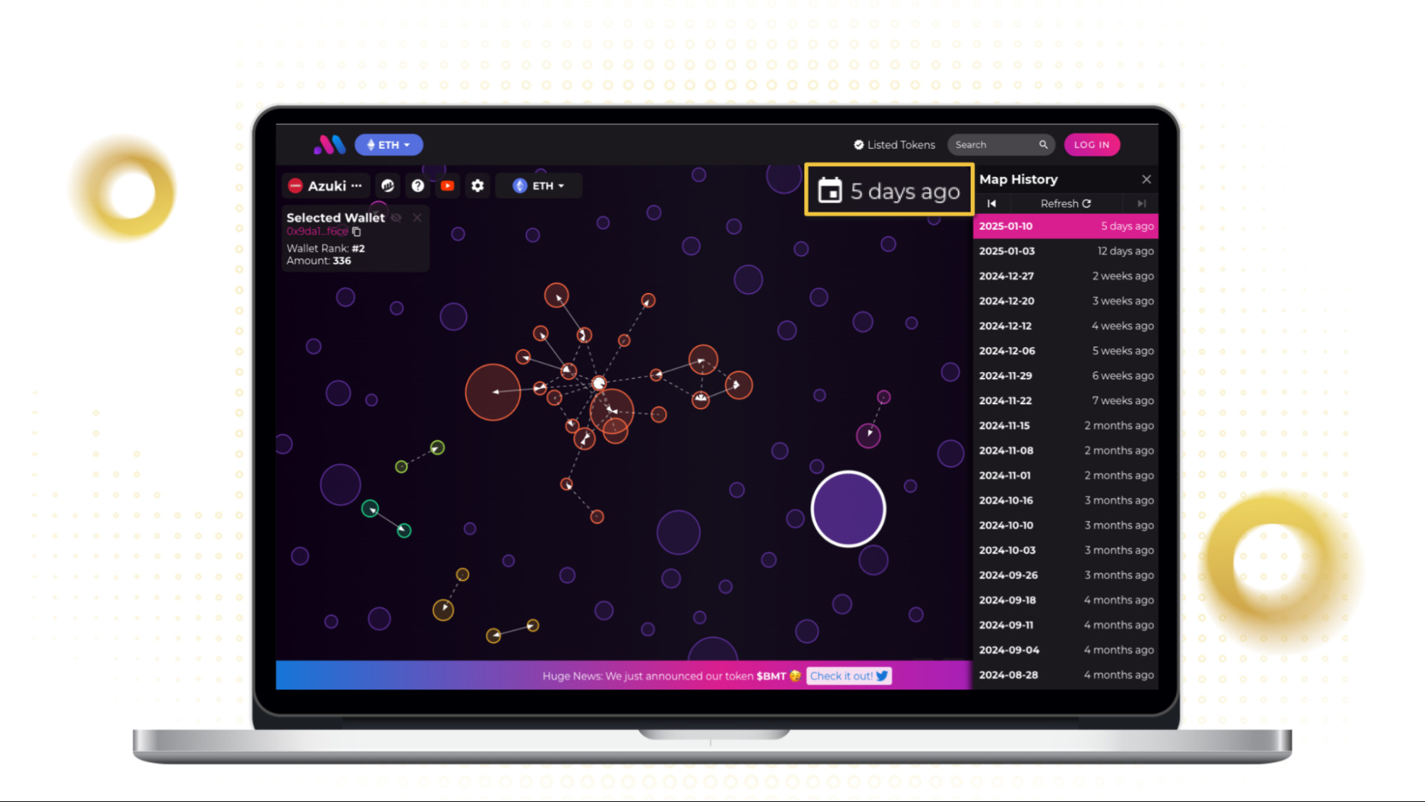 Điều chỉnh mốc thời gian trên Bubblemaps
