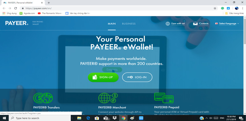 Ví điện tử Payeer đa năng